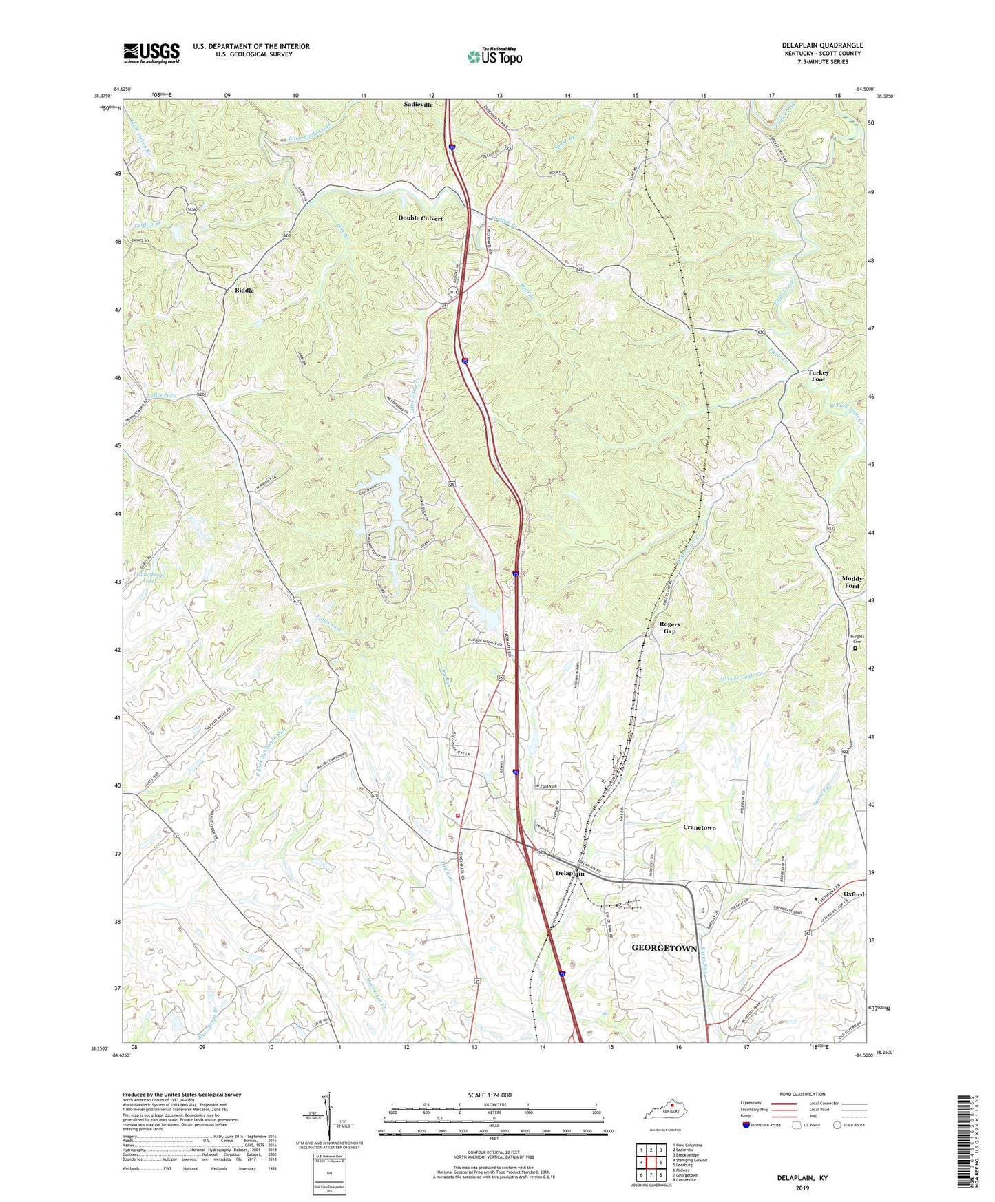 Delaplain Kentucky US Topo Map Image