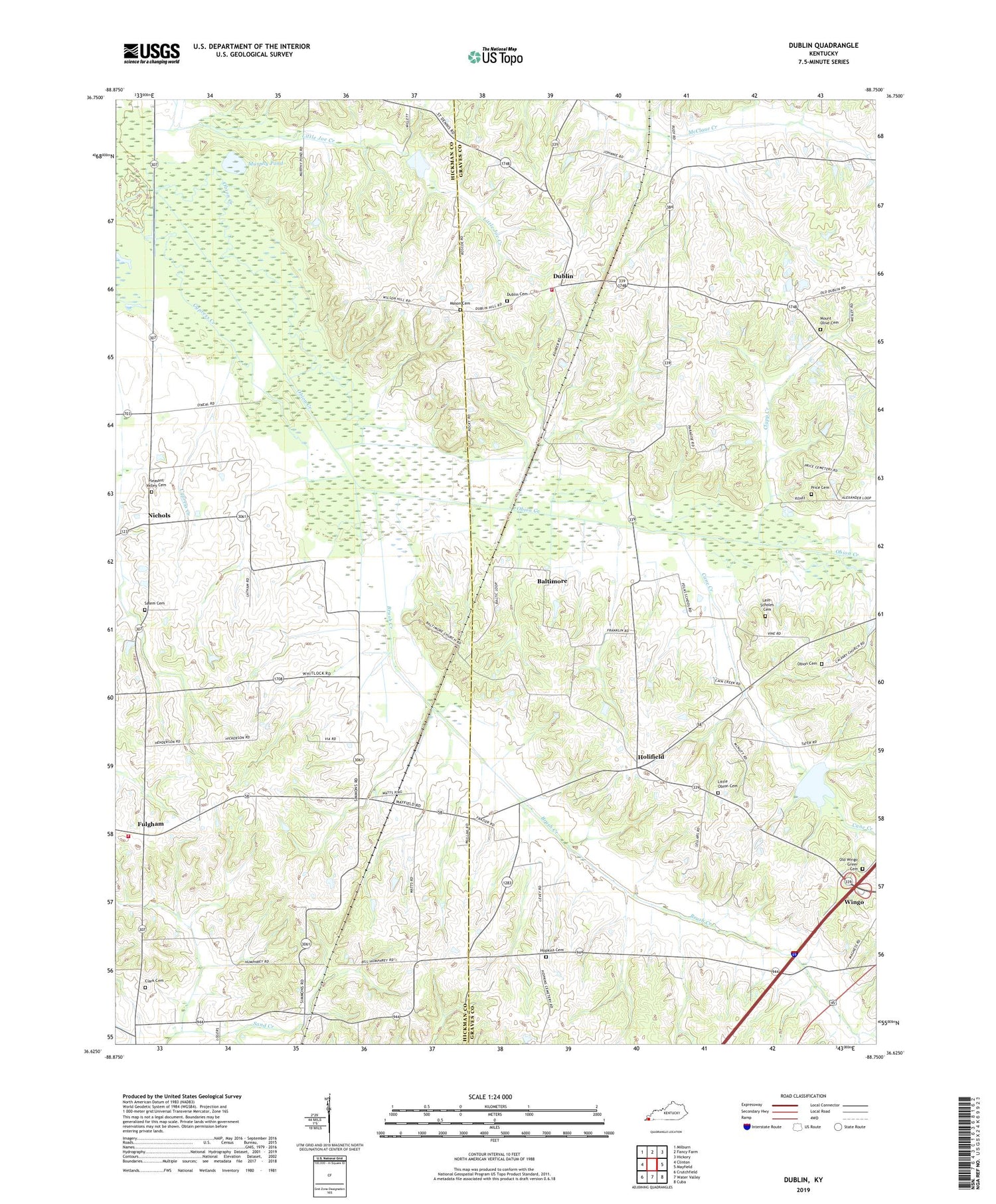 Dublin Kentucky US Topo Map Image