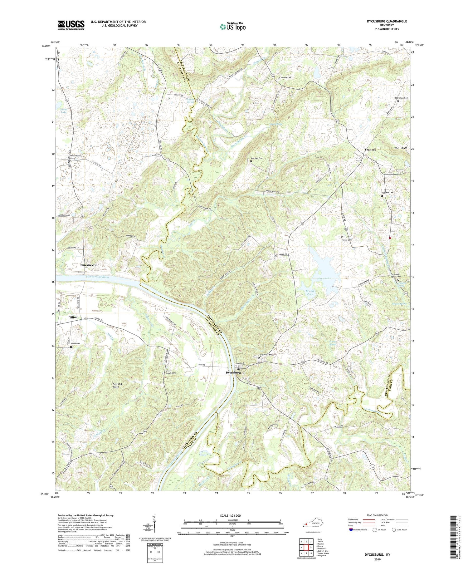 Dycusburg Kentucky US Topo Map Image