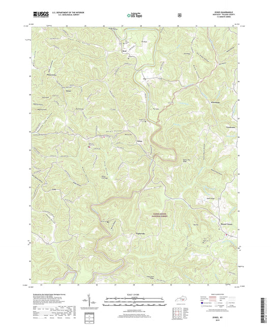 Dykes Kentucky US Topo Map Image