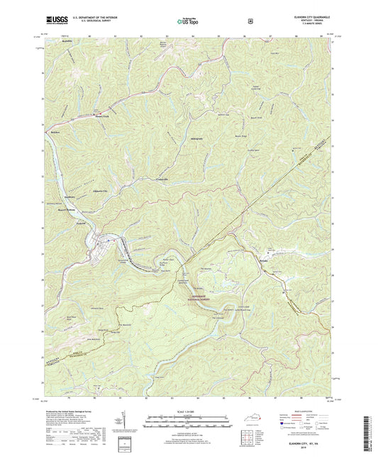 Elkhorn City Kentucky US Topo Map Image