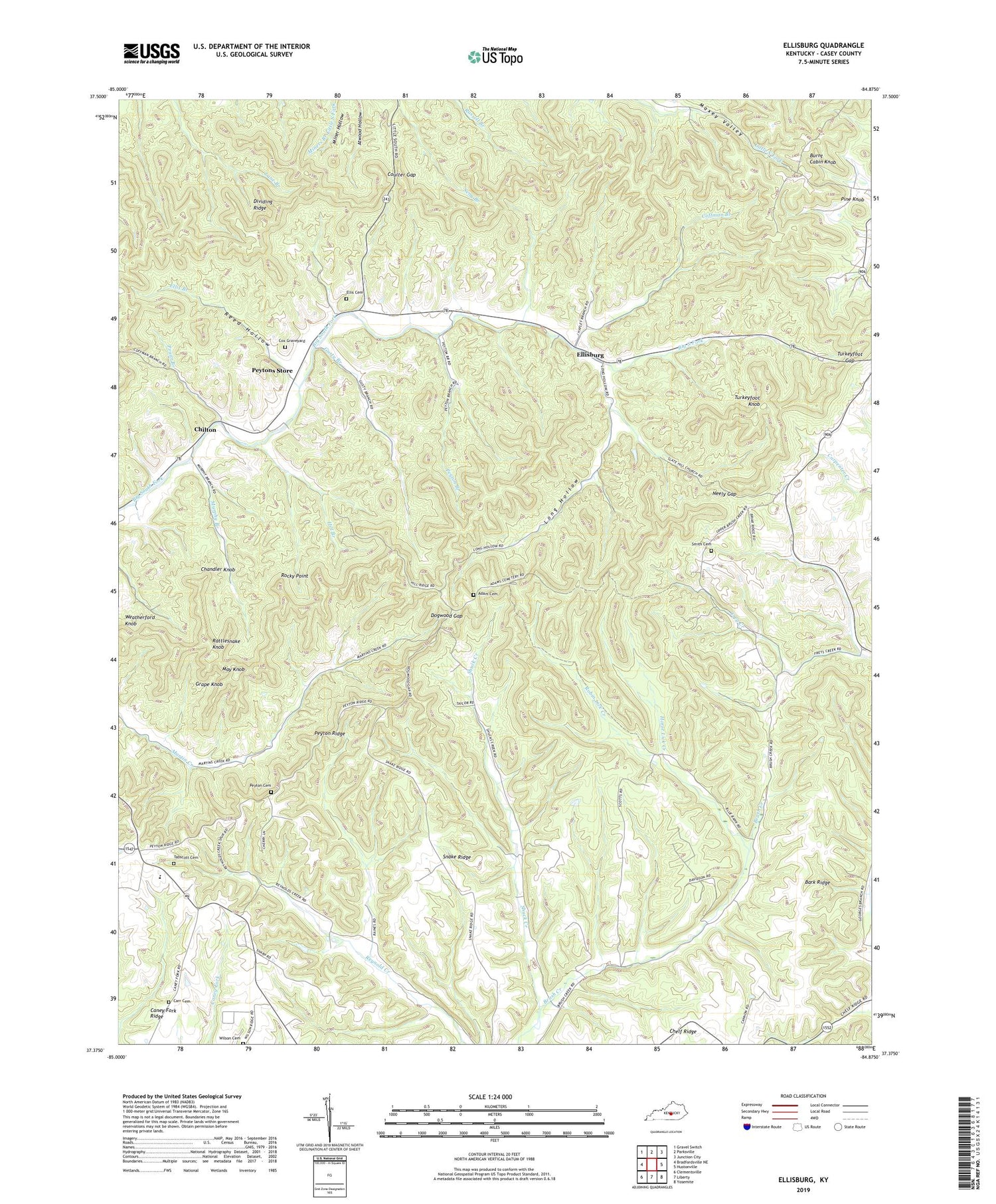 Ellisburg Kentucky US Topo Map Image