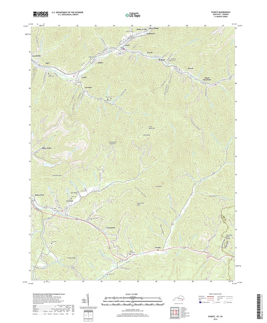 Evarts Kentucky US Topo Map Image