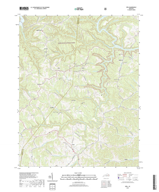 Ezel Kentucky US Topo Map Image