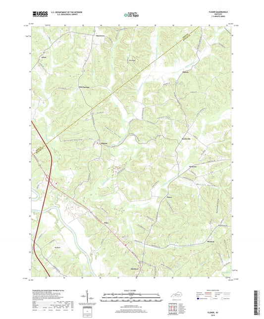 Flener Kentucky US Topo Map Image