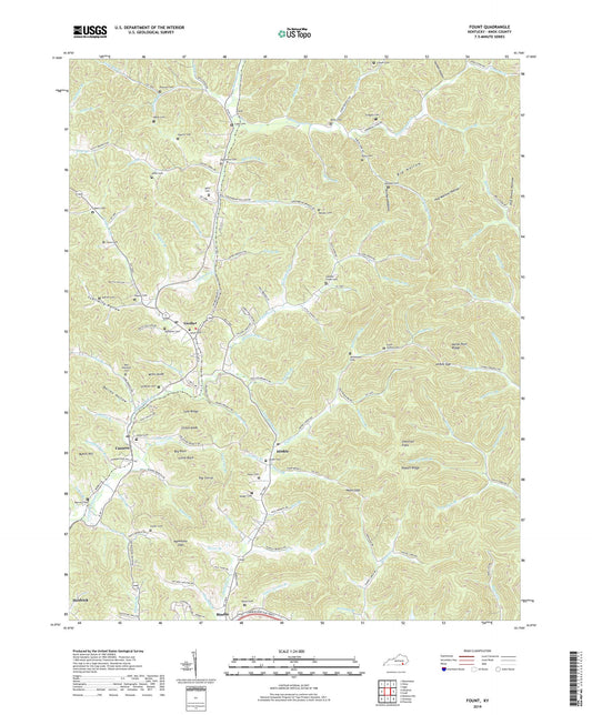 Fount Kentucky US Topo Map Image