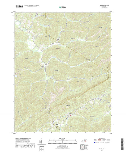 Frakes Kentucky US Topo Map Image