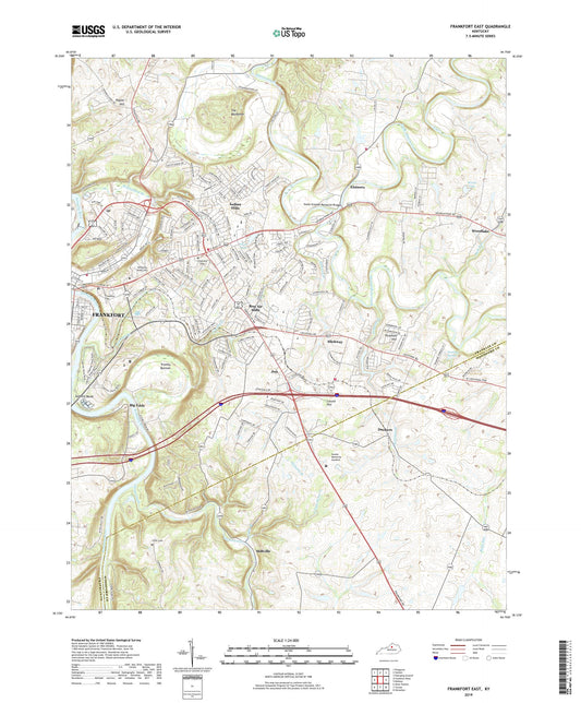 Frankfort East Kentucky US Topo Map Image