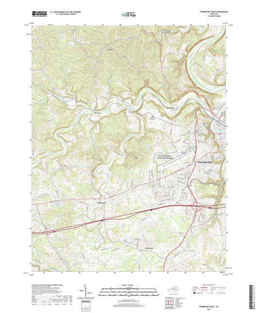 Frankfort West Kentucky US Topo Map Image