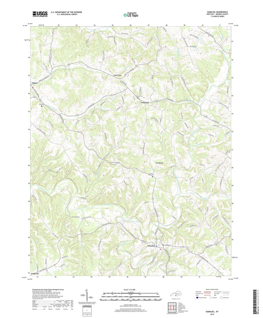 Gamaliel Kentucky US Topo Map Image
