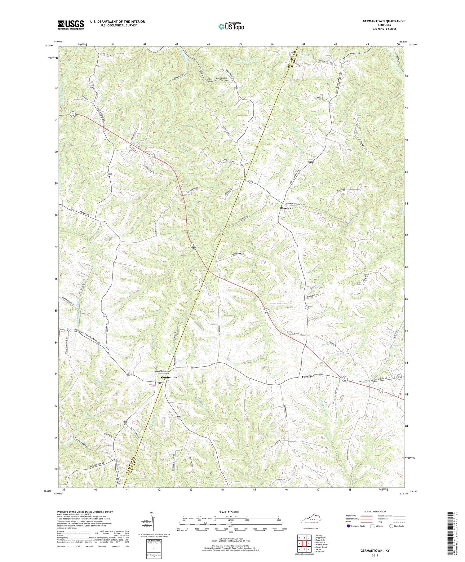 Germantown Kentucky US Topo Map Image