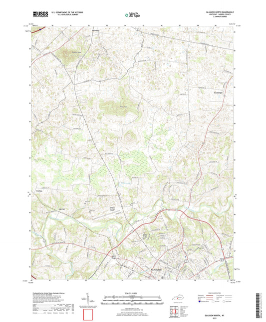 Glasgow North Kentucky US Topo Map Image
