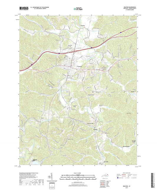 Grayson Kentucky US Topo Map Image