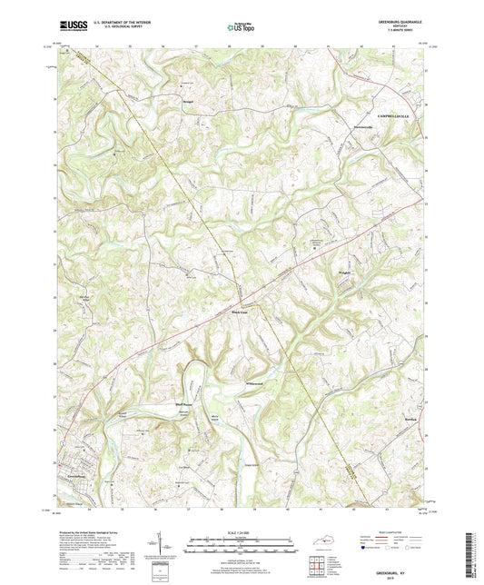 Greensburg Kentucky US Topo Map Image
