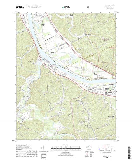 Greenup Kentucky US Topo Map Image