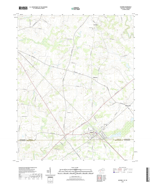 Guthrie Kentucky US Topo Map Image