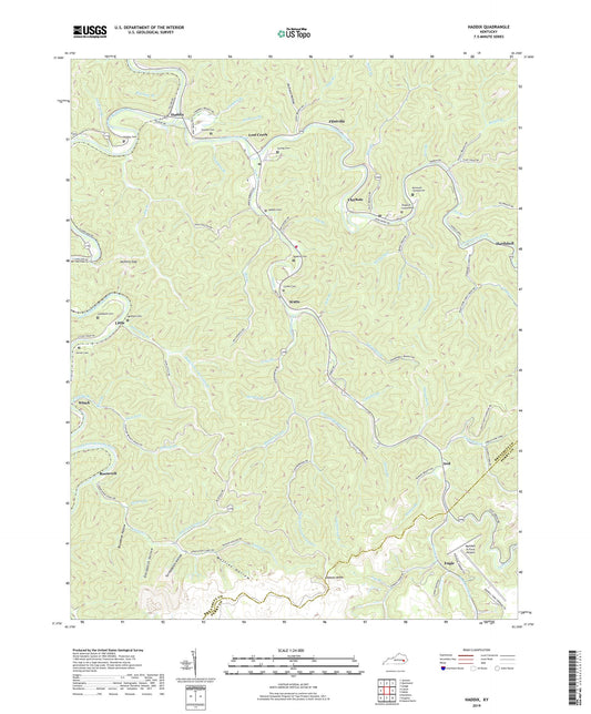 Haddix Kentucky US Topo Map Image