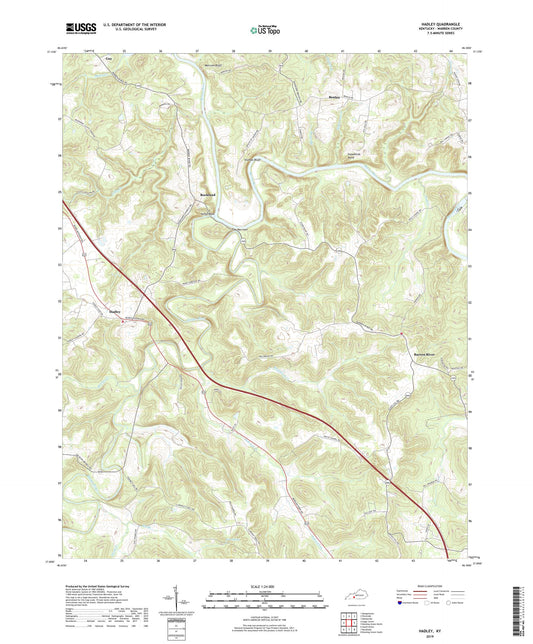 Hadley Kentucky US Topo Map Image