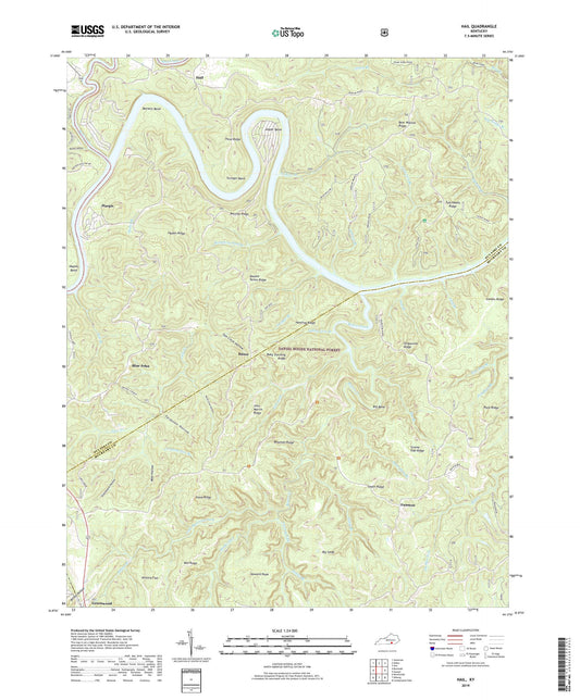 Hail Kentucky US Topo Map Image