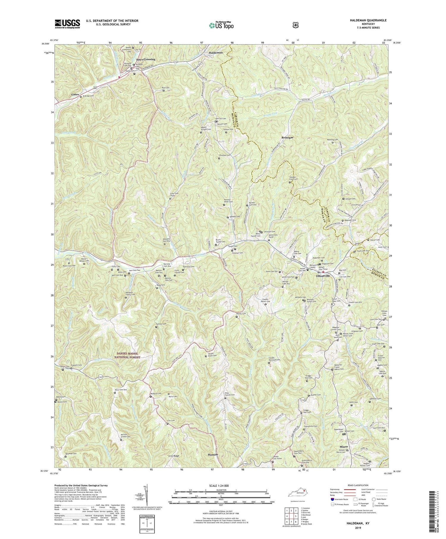 Haldeman Kentucky US Topo Map Image