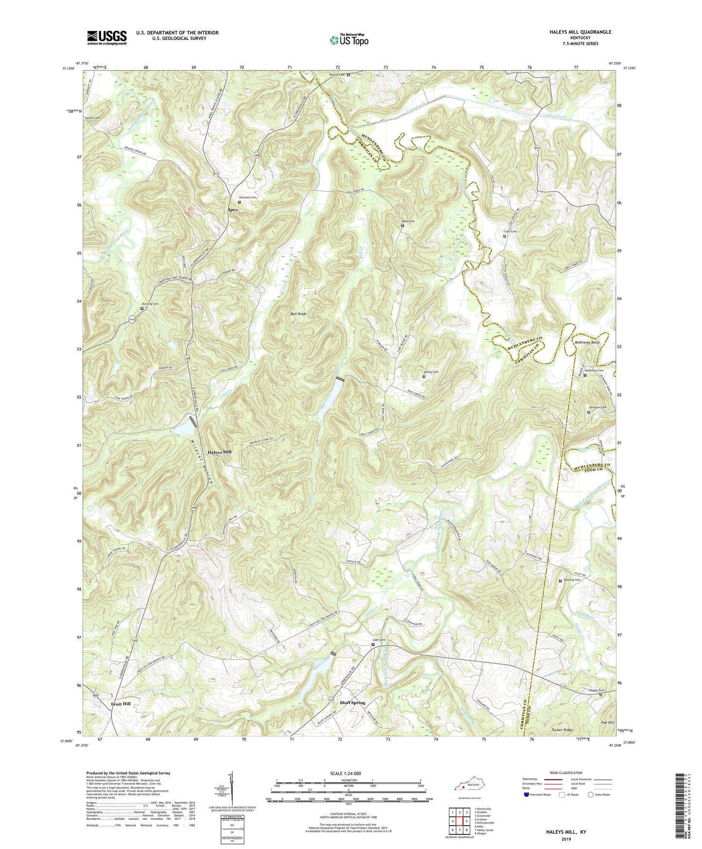 Haleys Mill Kentucky US Topo Map Image
