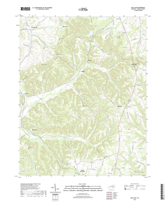 Halls Gap Kentucky US Topo Map Image