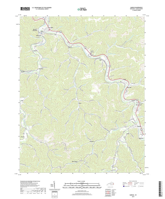 Harold Kentucky US Topo Map Image