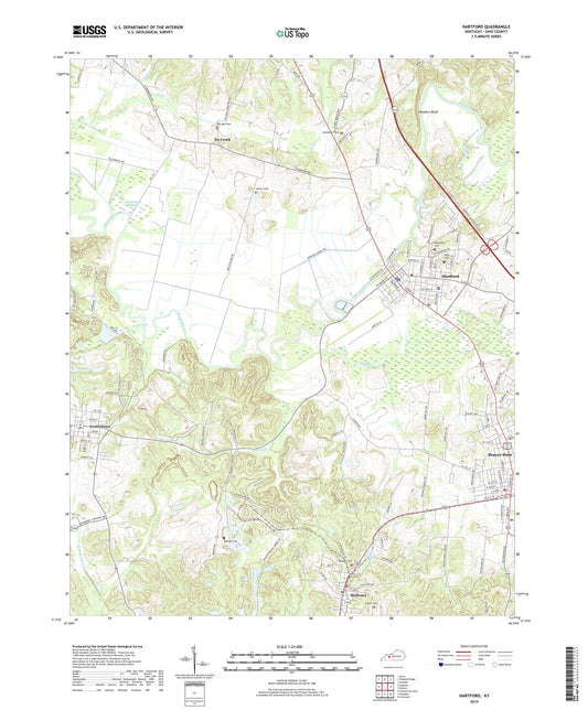 Hartford Kentucky US Topo Map Image