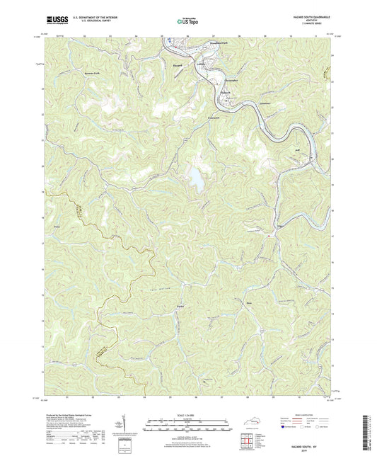 Hazard South Kentucky US Topo Map Image