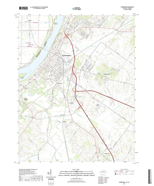 Henderson Kentucky US Topo Map Image