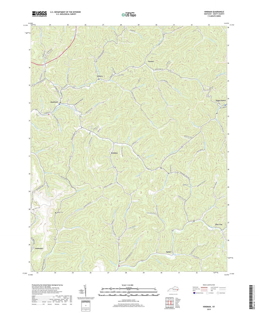 Hindman Kentucky US Topo Map Image