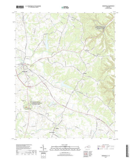 Hodgenville Kentucky US Topo Map Image