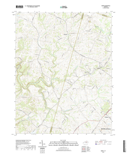 Keene Kentucky US Topo Map Image