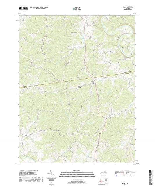 Kelat Kentucky US Topo Map Image