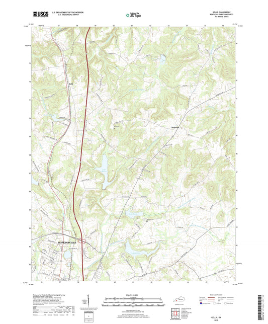 Kelly Kentucky US Topo Map Image