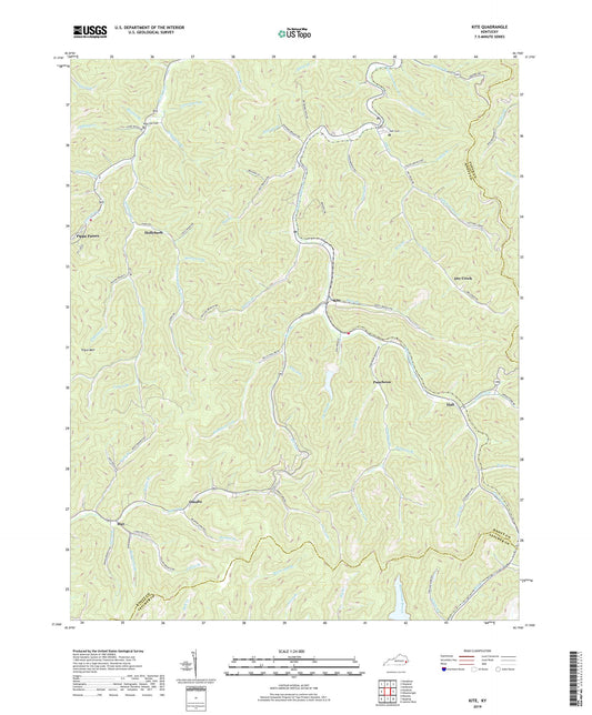 Kite Kentucky US Topo Map Image