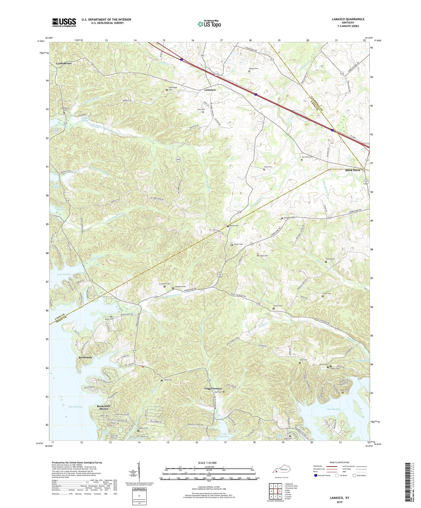 Lamasco Kentucky US Topo Map Image