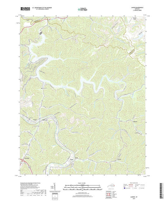Lancer Kentucky US Topo Map Image
