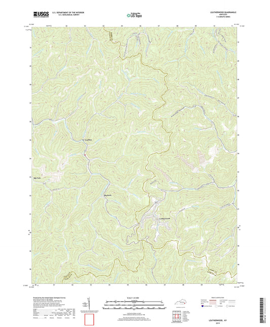 Leatherwood Kentucky US Topo Map Image