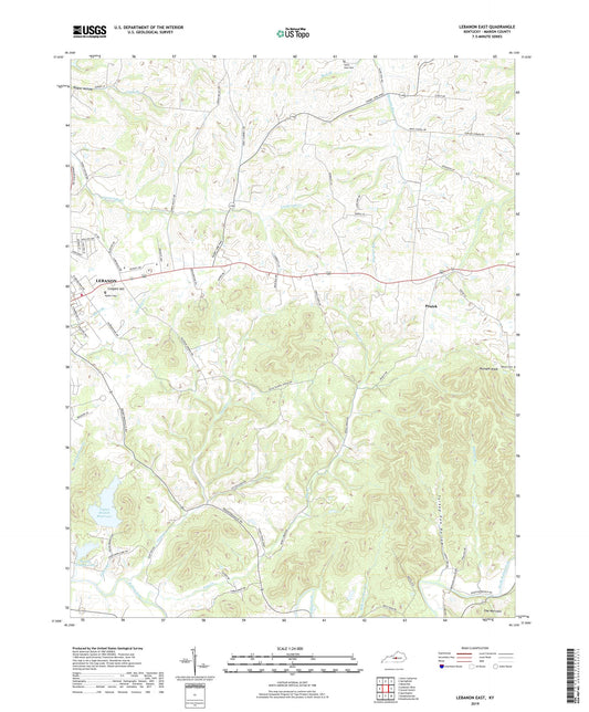 Lebanon East Kentucky US Topo Map Image