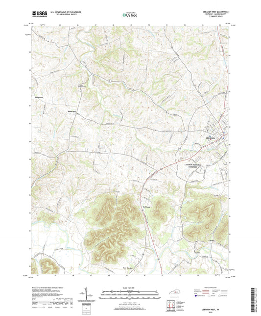 Lebanon West Kentucky US Topo Map Image
