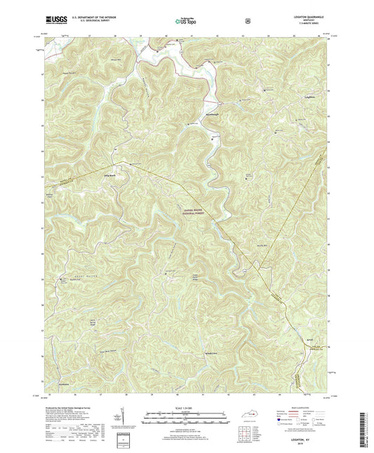 Leighton Kentucky US Topo Map Image