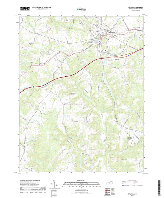 Leitchfield Kentucky US Topo Map Image