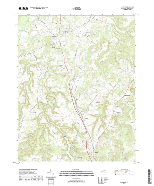 Lewisburg Kentucky US Topo Map Image