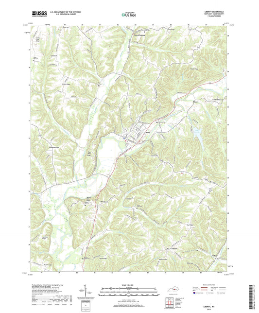 Liberty Kentucky US Topo Map Image