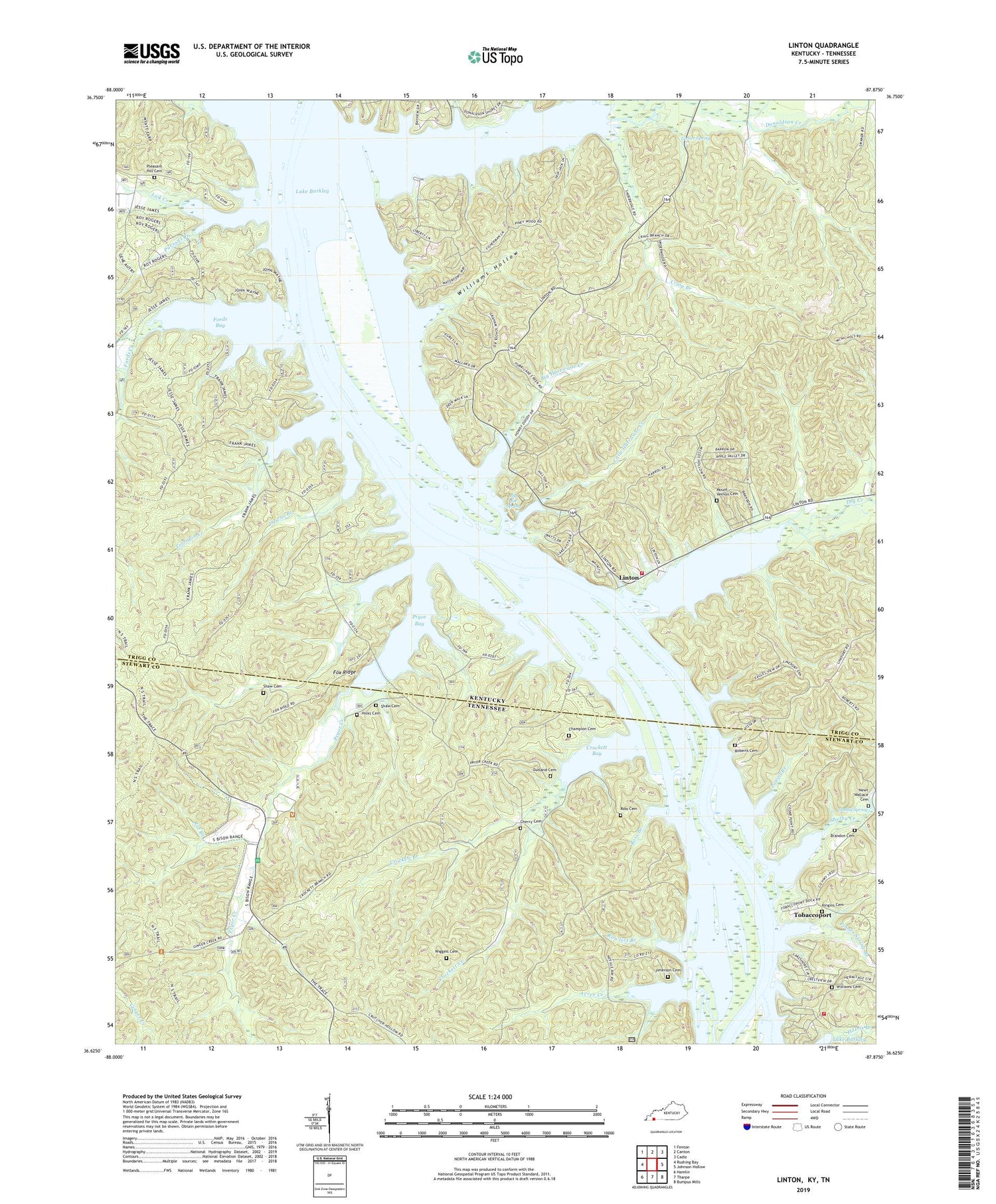 Linton Kentucky US Topo Map Image