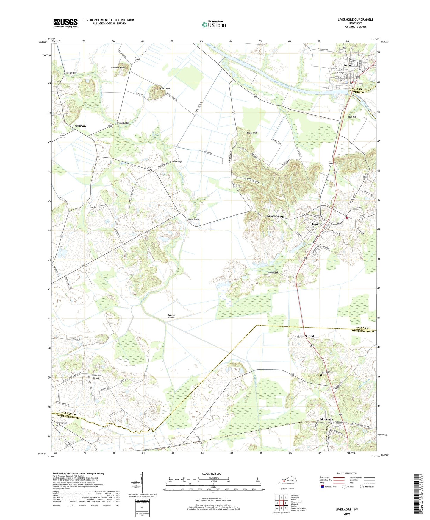 Livermore Kentucky US Topo Map Image
