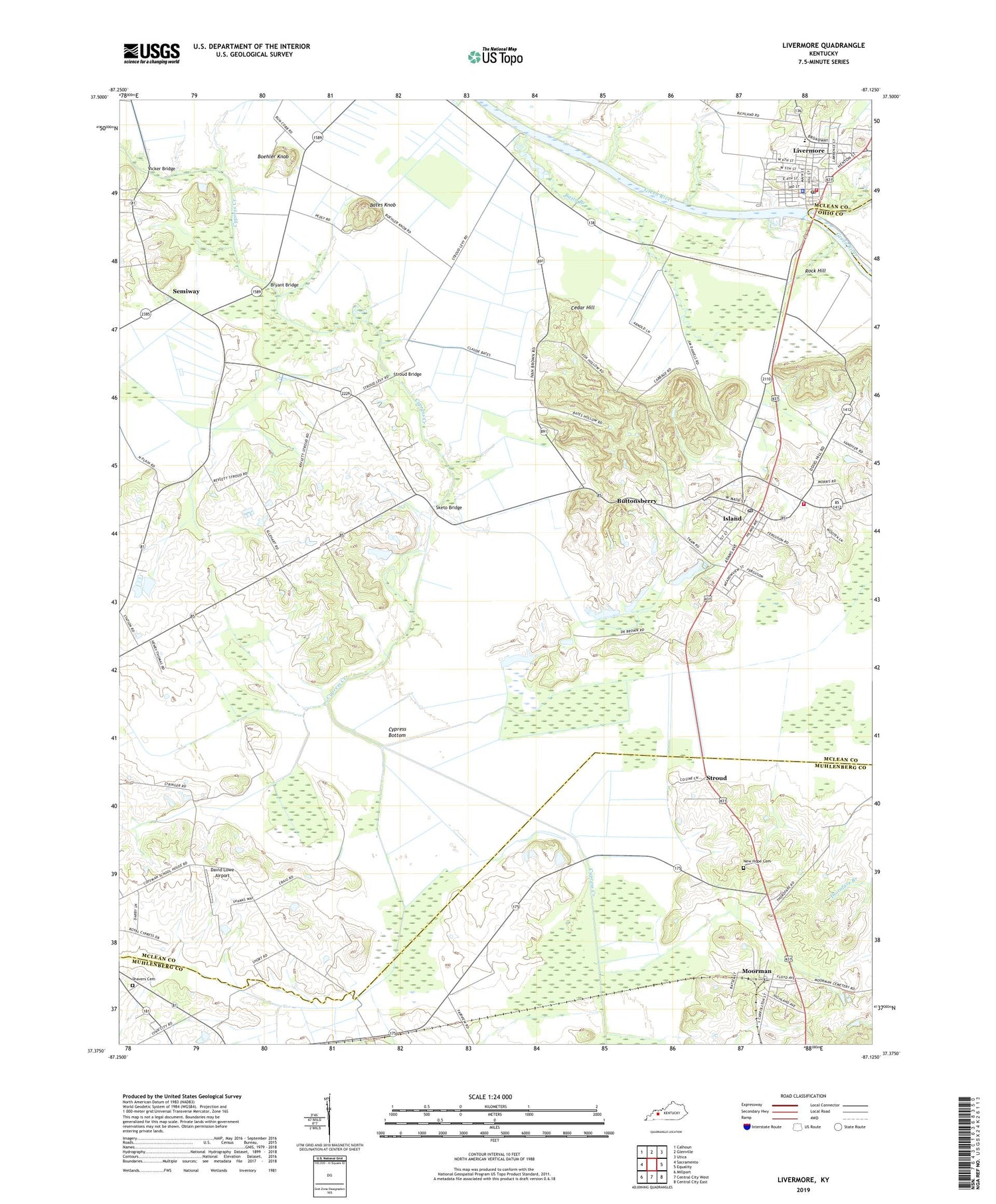 Livermore Kentucky US Topo Map Image