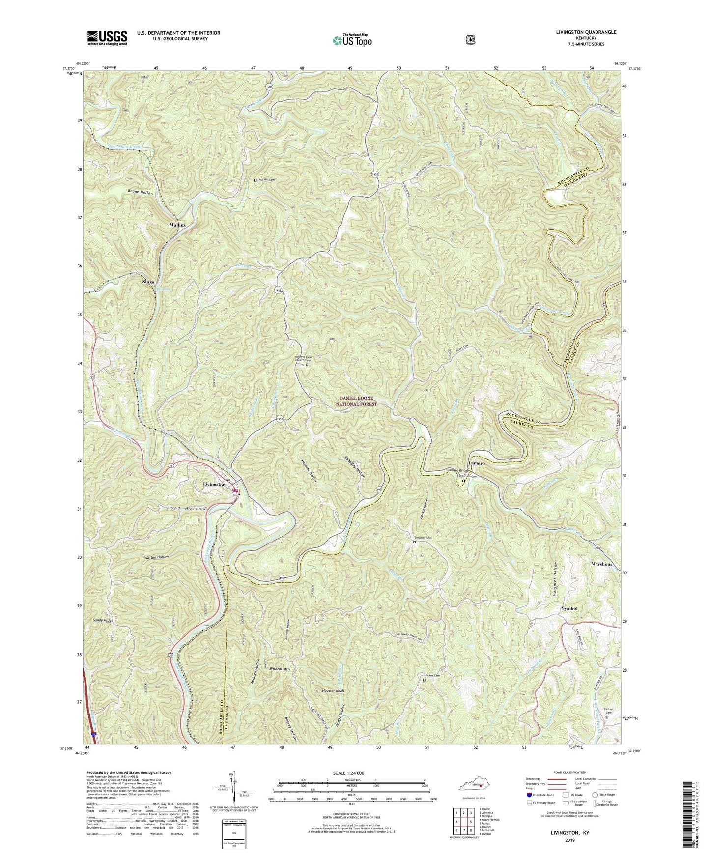 Livingston Kentucky US Topo Map Image