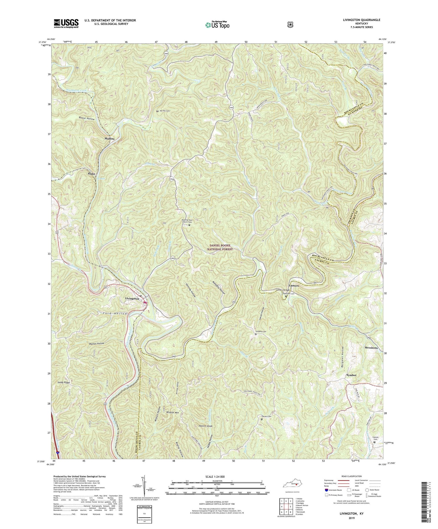 Livingston Kentucky US Topo Map Image